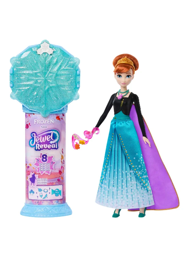 Disney Frozen Anna Fashion Doll & Accessories with 8 Surprises, Including Snowflake Gem Box, Ring for Child & 9 Play Pieces, Inspired by Movie